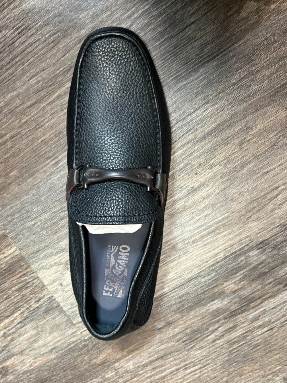 Salvatore Ferragamo Italy Black Leather Loafer sz 9.5 D 1 Right Shoe Apmutee NEW